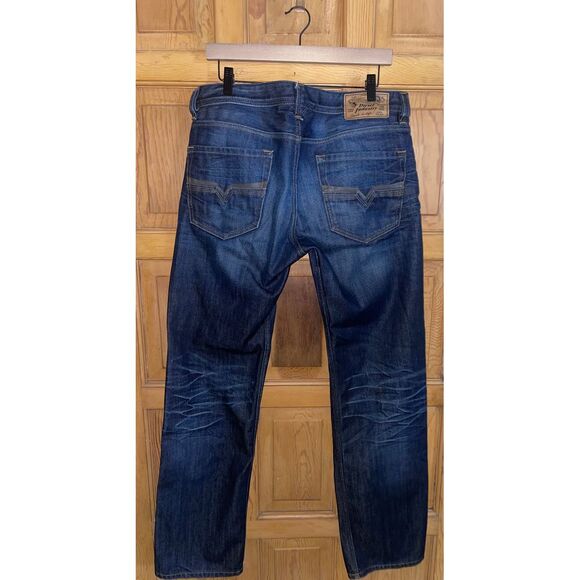 Diesel Larkee Jeans Dark Indigo Gunmetal Button Fly Size | 34/32 - Picture 2 of 7